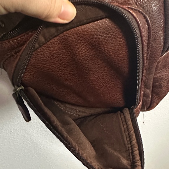 Scully Dark Brown Leather Sling Bag - Picture 14 of 16